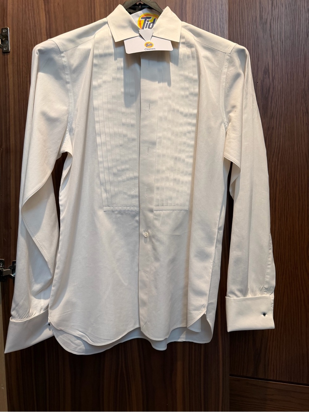 Ermenegildo Zegna White Pleated Front tuxedo Dress Shirt